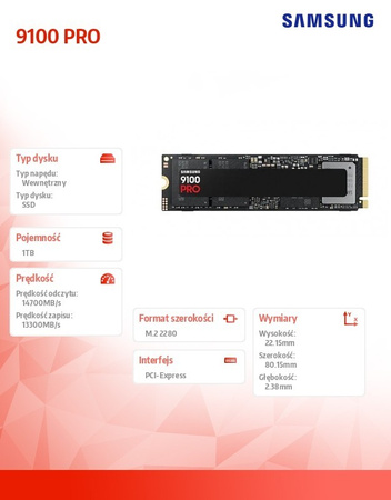 SAMSUNG DYSK SSD 9100 PRO NVME MZ-VAP1T0BW