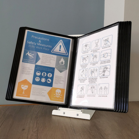 SYSTEM PREZENTACYJNY NA BIURKO Z 10 PANELAMI A4 LEVIATAN CZARNY