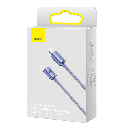 KABEL USB-C DO USB-C BASEUS CRYSTAL SHINE,100W, 1.2M (FIOLETOWY)