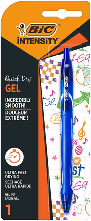 DŁUGOPIS ŻELOWY BIC INTENSITY QUICK DRY 964765 NIEBIESKI 0.7MM BLISTER