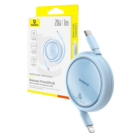 Kabel BASEUS Free2Pull USB-C-Lightning 1m 20W (niebieski)