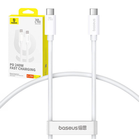 KABEL USB-C DO USB-C BASEUS SUPERIOR 2 240W. 1,8M (BIAŁY)