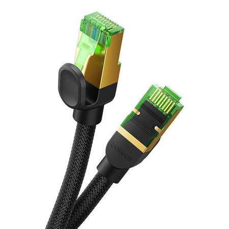 KABEL SIECIOWY W OPLOCIE KAT. 8 BASEUS ETHERNET RJ45, 40GBPS, 2M (CZARNY)