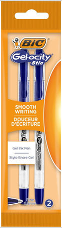 DŁUGOPIS ŻELOWY Z GUMOWANYM UCHWYTEM BIC GEL-OCITY STIC 989707 NIEBIESKI 0.5MM TRANSPARENTNA OBUDOWA 2SZT