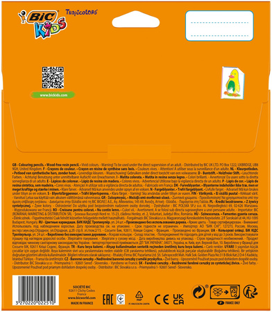 KREDKI OŁÓWKOWE BIC KIDS TROPICOLORS 9375183 MIX*24