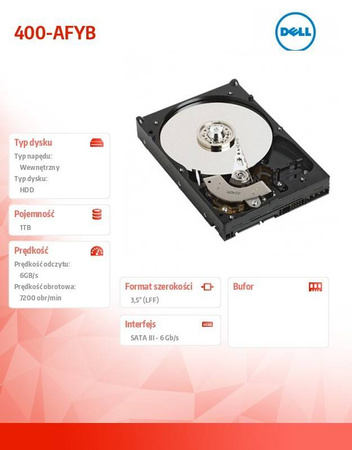 DELL #1TB 7.2K SATA 6GBPS 3.5 NON HOT-PLUG