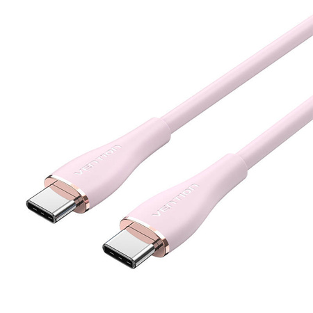 KABEL USB-C 2.0 DO USB-C VENTION TAWPF 1M, PD 100W, RÓŻOWY SILIKONOWY