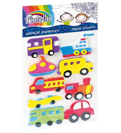 NAKLEJKI DEKORACYJNE PIANKOWE FIORELLO GR-NP129 POJAZDY 170-2385 MIX
