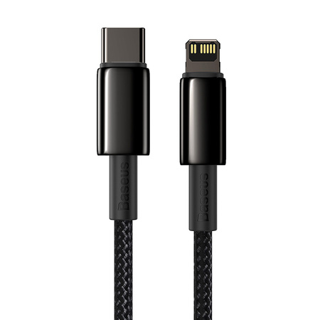KABEL USB-C DO LIGHTNING BASEUS TUNGSTEN GOLD, 20W, 5A, PD, 2M (CZARNY)