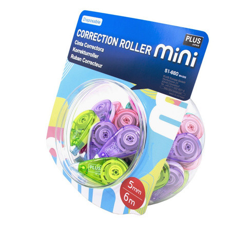 KOREKTOR W TAŚMIE 5MMX6M PLUS WH-505-50P PASTEL MINI SŁOIK 50SZT