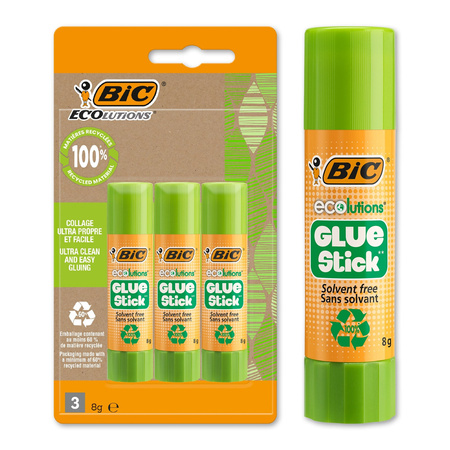 KLEJ W SZTYFCIE BIC ECOLUTIONS GLUE STICK 9245611 8G 3SZT