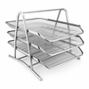 SZUFLADA NA DOKUMENTY 297X275X350MM D.RECT 3 SZUFLADY SREBRNA METALOWA SIATKA 