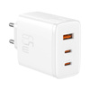 ŁADOWARKA SIECIOWA BASEUS OS-CUBE PRO 2XUSB-C + USB, 65W (BIAŁA)
