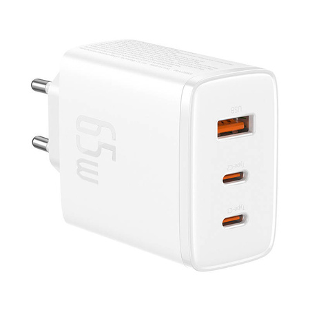 ŁADOWARKA SIECIOWA BASEUS OS-CUBE PRO 2XUSB-C + USB, 65W (BIAŁA)
