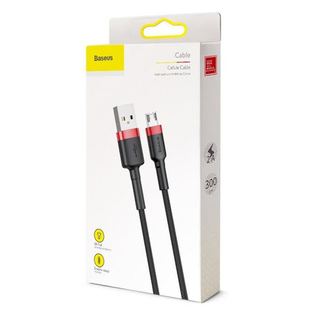 Kabel BASEUS Cafule USB-A-micro USB 3m (czarno-czerwony)