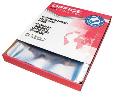 KOSZULKI KRYSTALICZNE A4 OFFICE PRODUCTS W PUDEŁKU PP 55MIC 100SZT