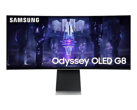 SAMSUNG MONITOR 34 CALE LS34BG850SUXEN OLED 3440X1440 ULTRAWQHD 21:9 1XMICROHDMI/1XMINIDP/2XUSB-C (65W) 0,1MS ZAKRZYWIONY WIFI/BT HAS 175HZ SMART GAMI