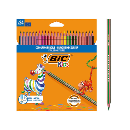 KREDKI OŁÓWKOWE BIC KIDS ECO EVOLUTION STRIPES 9505251 MIX*24