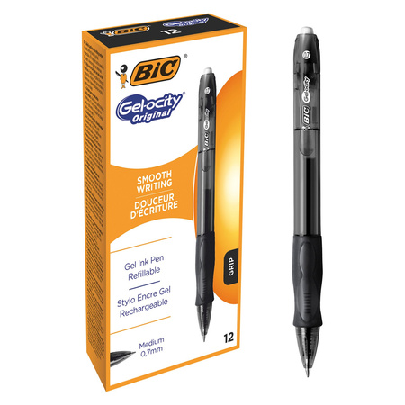DŁUGOPIS ŻELOWY Z GUMOWANYM UCHWYTEM BIC GEL-OCITY ORIGINAL 829157 CZARNY 0.7MM
