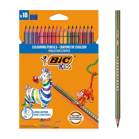 KREDKI OŁÓWKOWE BIC KIDS ECO EVOLUTION STRIPES 9505241 MIX*18
