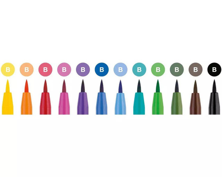 ZAKREŚLACZ & PISAK ARTYSTYCZNY FABER-CASTEL PEN BRUSH 267421 MIX INTENS. 12SZT