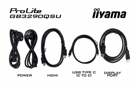 IIYAMA Monitor 32 cale GB3290QSU-B1 1ms,IPS,240Hz,2xHDMI,DP,400cd,1000:1,   USB HUBx4, 2x2W, HAS,