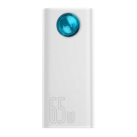 Powerbank Baseus Amblight 30000mAh, 4xUSB, USB-C, 65W (biały)