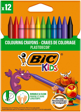 KREDKI ŚWIECOWE BIC KIDS PLASTIDECOR 945764 MIX*12