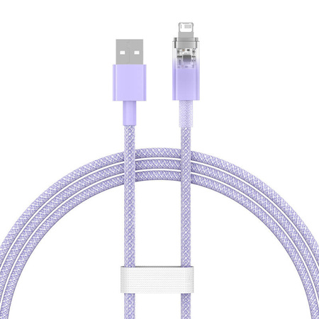 KABEL SZYBKO ŁADUJĄCY BASEUS USB-A DO LIGHTNING  EXPLORER SERIES 1M, 2.4A (FIOLETOWY)