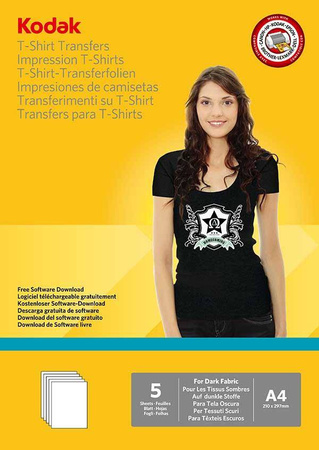 PAPIER FOTOGRAFICZNY TRANSFEROWY KODAK T-SHIRT TRANSFER 5740-022 A4 5 ARK.
