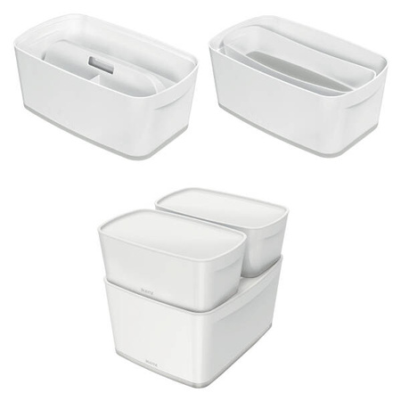 POJEMNIK DO PRZECHOWYWANIA 318X191X128MM LEITZ MYBOX Z POKRYWĄ 52291001 BIAŁY