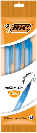 DŁUGOPIS JEDNORAZOWY BIC ROUND STIC CLASSIC 9021522 NIEBIESKI 1.0MM NIEBIESKA OBUDOWA 3SZT