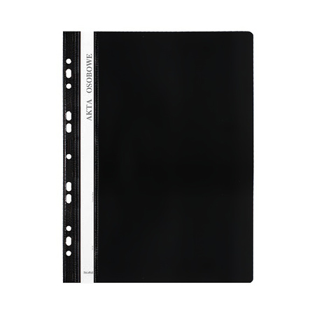 Skoroszyt plastikowy z perforacją A4 BIUR-FOL ST-23-05 czarny PVC 10szt