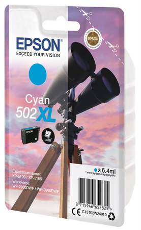 TUSZ ORYGINALNY EPSON 502XL C13T02W24010 CYAN 470 STRON