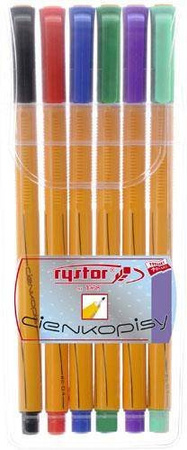 Cienkopis RYSTOR 403-621 mix*6 0.4 żółta obudowa 6 szt.