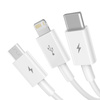 Kabel BASEUS Superior Series USB-A-micro/USB-C/Lightning 1.5m (biały)