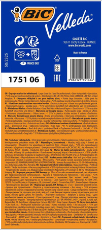 MARKER SUCHOŚCIERALNY BIC VELLEDA ECOLUTIONS 1751 904947 NIEBIESKI ŚCIĘTA 3.7-5.5MM