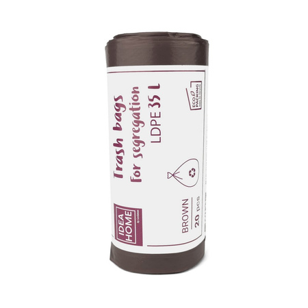 WORKI NA ŚMIECI LDPE BRĄZOWE 35L 20SZT