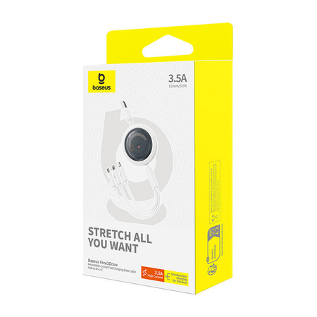 Kabel BASEUS Free2Draw USB-A-microUSB/Lightning/USB-C 1.1m (biały)