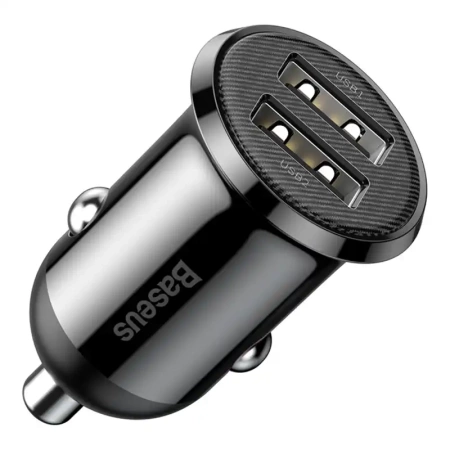 Ładowarka samochodowa BASEUS Grain Pro 4.8A 2x USB (czarna)