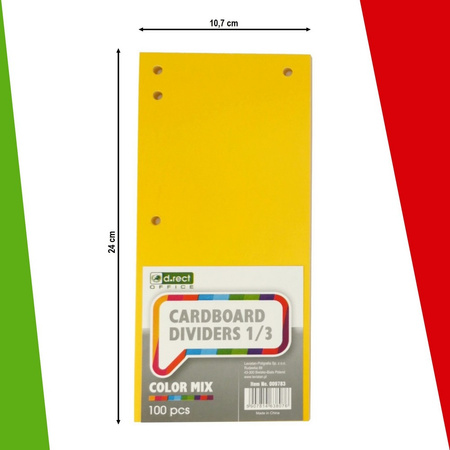 PRZEKŁADKI 1/3 A4 D.RECT MIX KARTON 200G 100SZT