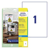 ETYKIETY SAMOPRZYLEPNE 210X297MM AVERY ZWECKFORM POLIESTROWE J4775-10 BIAŁE 10ARK*1SZT