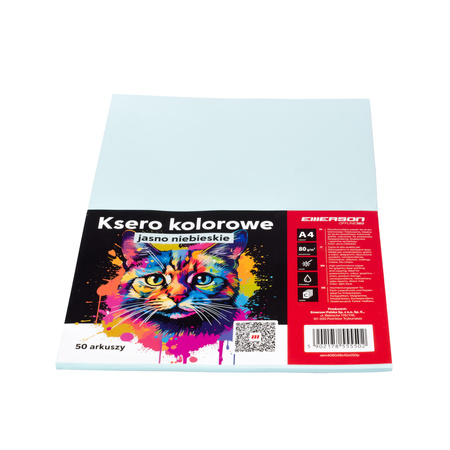 PAPIER KSERO KOLOR A4 EMERSON JASNY NIEBIESKI 80G 50 ARK