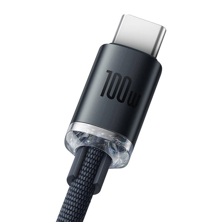KABEL USB DO USB-C BASEUS CRYSTAL SHINE, 100W, 1.2M (CZARNY)