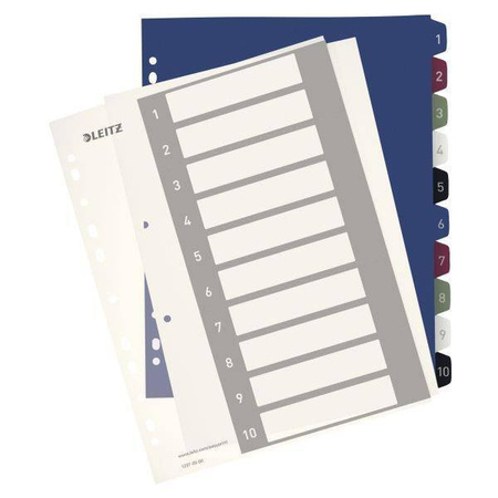 Przekładki 1-10 A4 LEITZ STYLE do nadruku 12370000 plastikowe