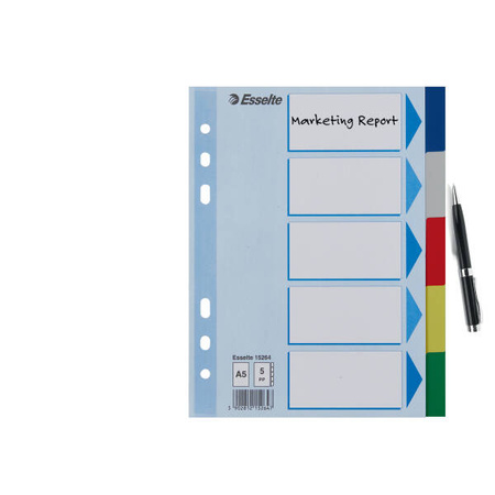 PRZEKŁADKI A5 ESSELTE 15264 MIX PP 5SZT