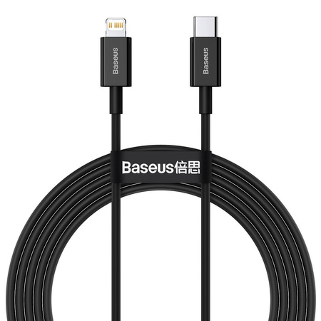 KABEL USB-C DO LIGHTNING BASEUS SUPERIOR SERIES, 20W, PD, 2M (CZARNY)
