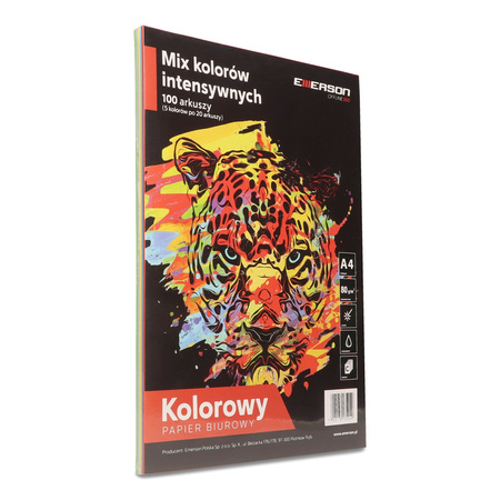 PAPIER KSERO KOLOR A4 EMERSON MIX INTENSYWNY 80G 5*20ARK.