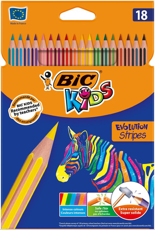 KREDKI OŁÓWKOWE BIC KIDS ECO EVOLUTION STRIPES 9505241 MIX*18