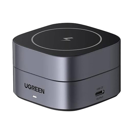 Ładowarka indukcyjna UGREEN W256 20W Qi 2w1 + kabel USB-C-USB-C 1m (czarna)